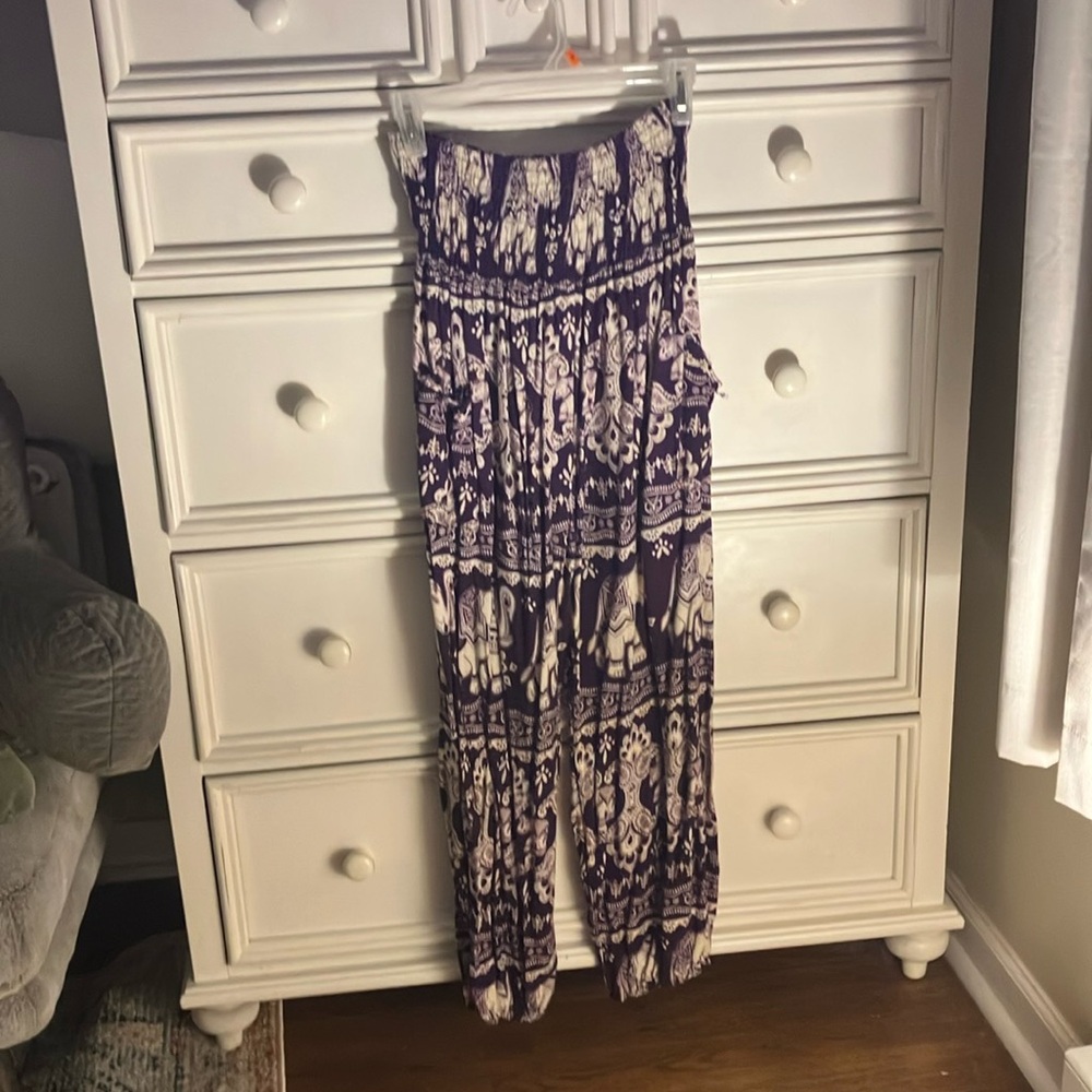 elephant design flowy pants